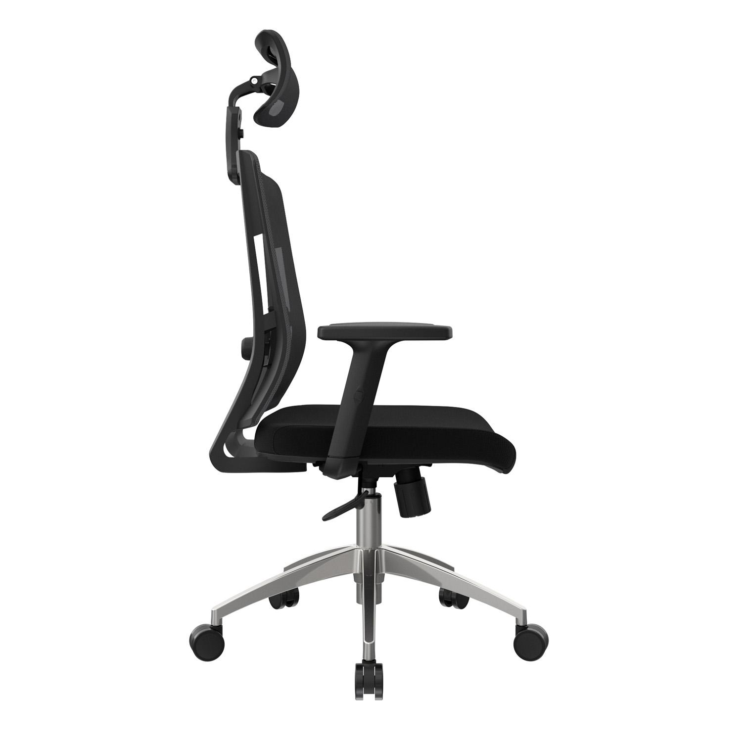 SILLA ERGONÓMICA DELPHI II PRESIDENTE SYNCRO BRAZOS 3D ALUMINIO NEGRO OFIDEAS - 3