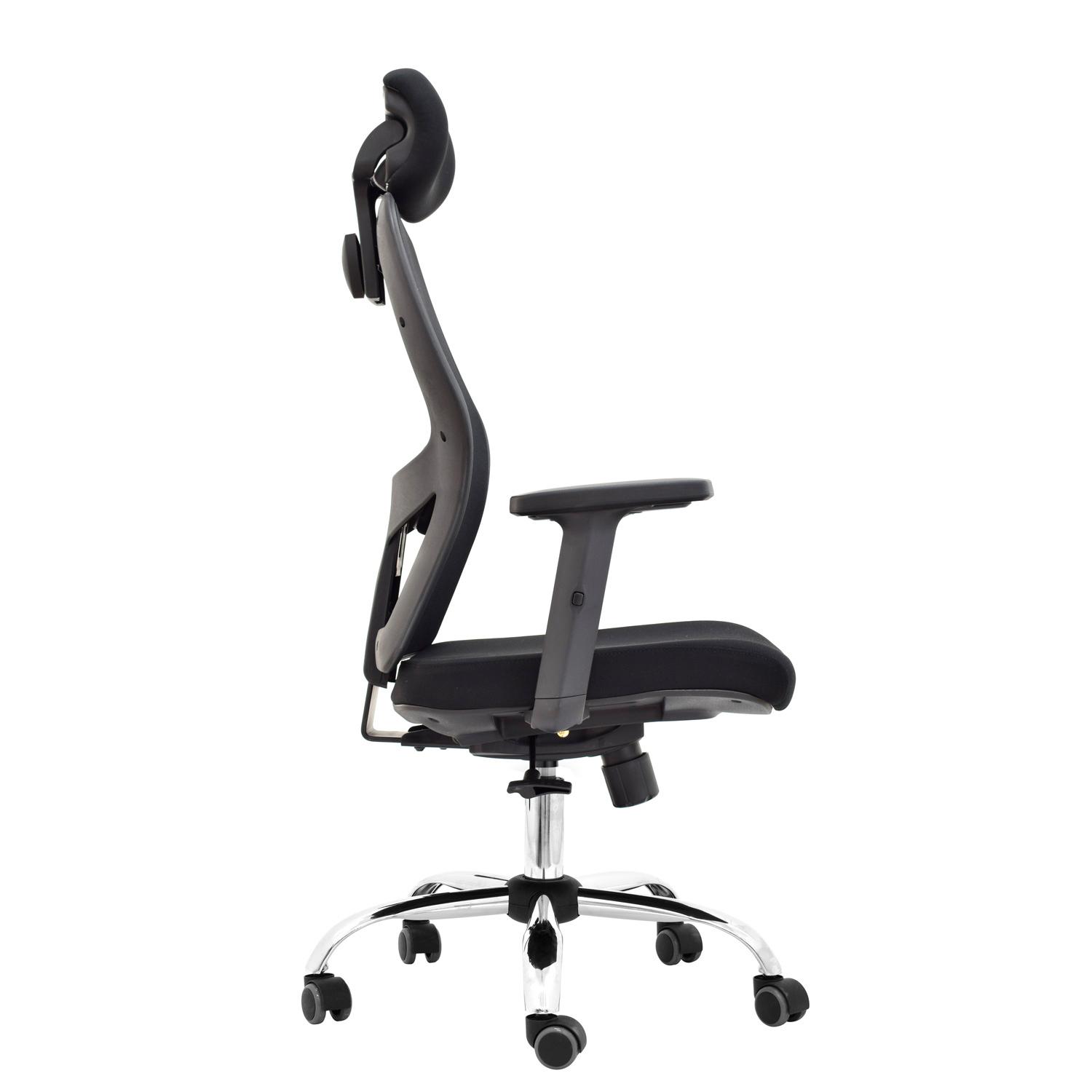 SILLA ERGONÓMICA NORUEGA PRESIDENTE CROMADO NEGRO OFIDEAS - 3