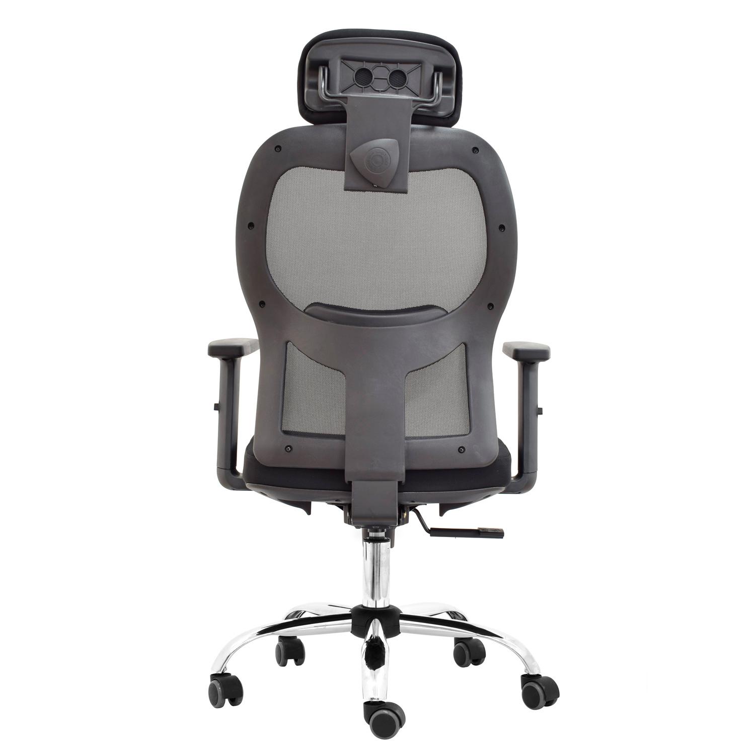 SILLA ERGONÓMICA NORUEGA PRESIDENTE CROMADO NEGRO OFIDEAS - 4