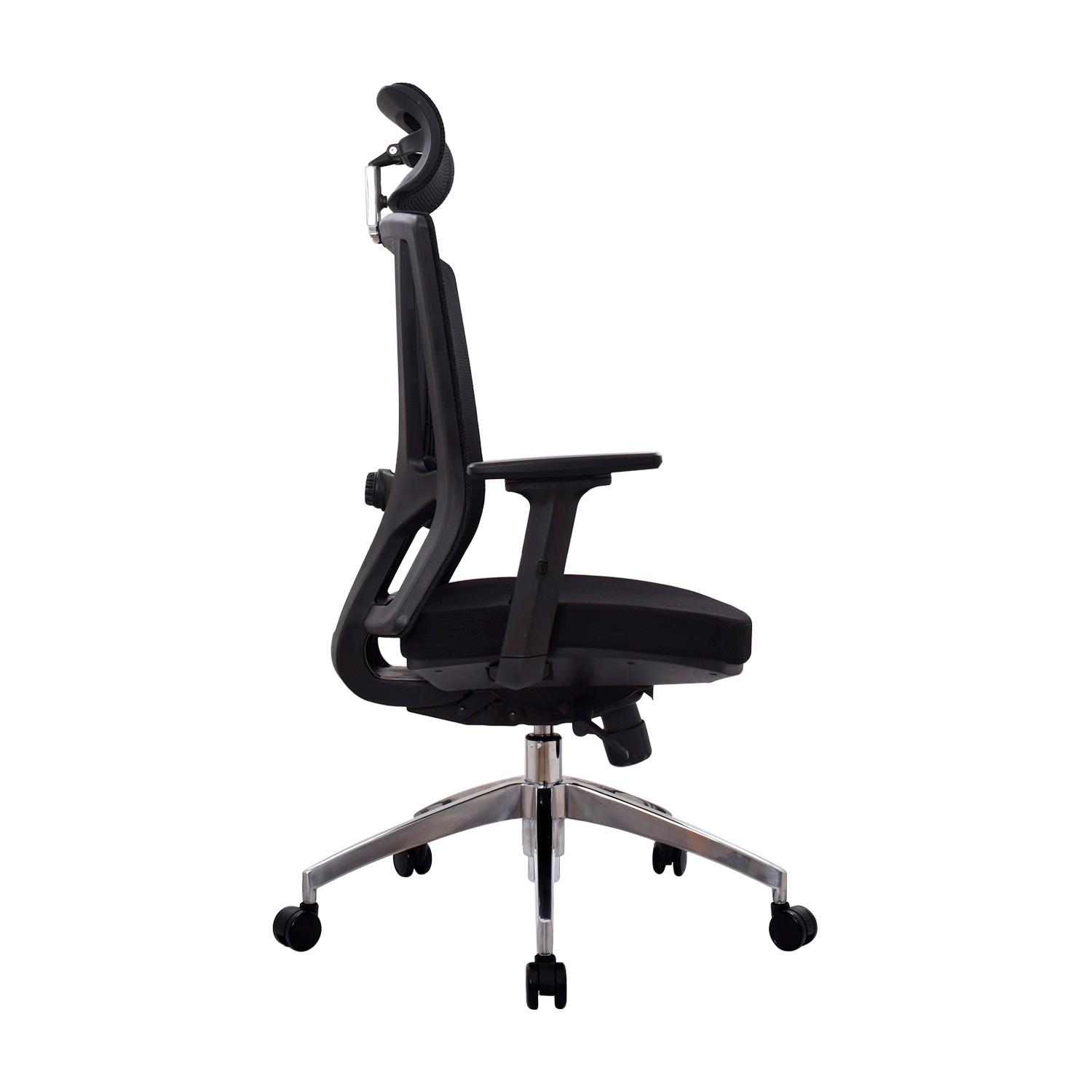 SILLA ERGONÓMICA WINNER PRESIDENTE BRAZOS 3D ALUMINIO NEGRO OFIDEAS - 3