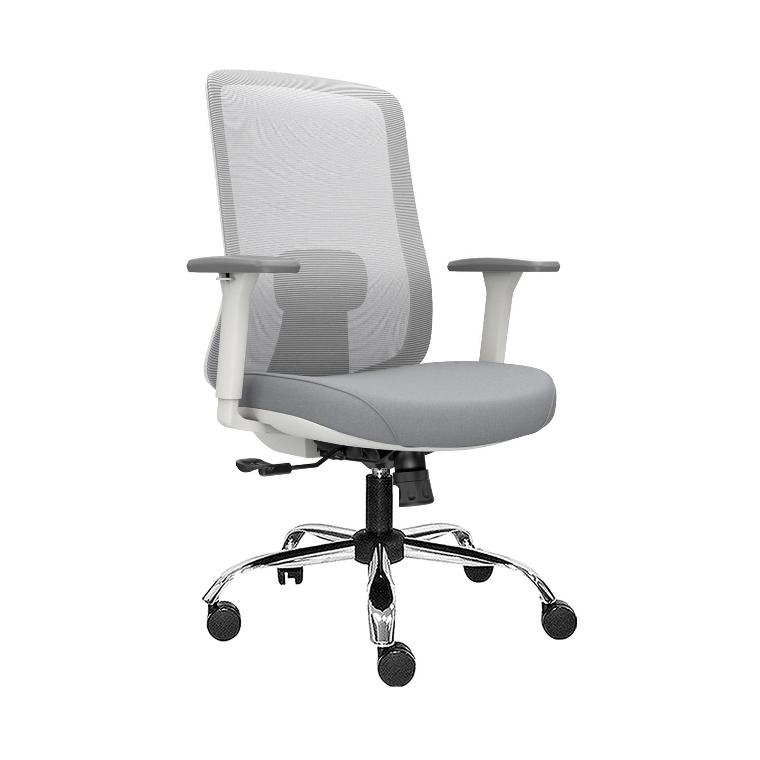 SILLA ERGONÓMICA MILANO GERENTE CROMADO GRIS OFIDEAS - 1