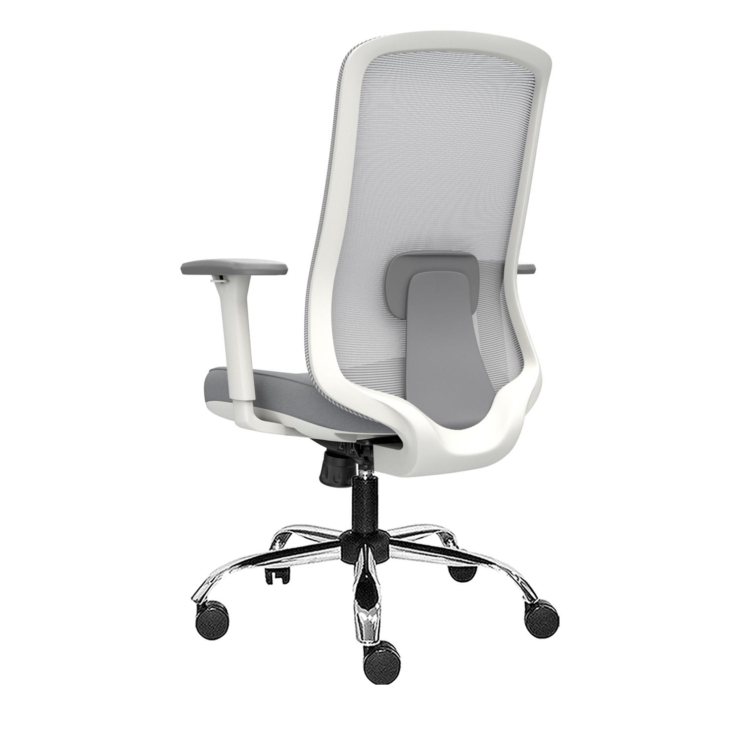 SILLA ERGONÓMICA MILANO GERENTE CROMADO GRIS OFIDEAS - 4