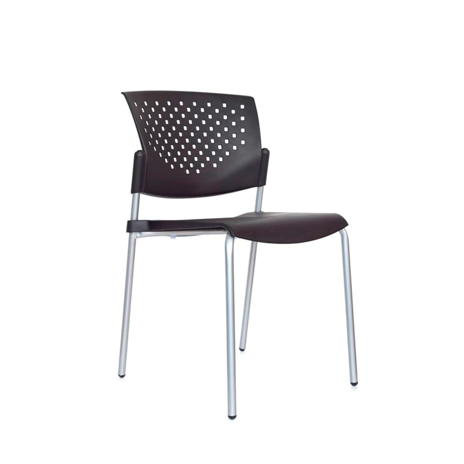 SILLA FIJA DE VISITA BUTTERFLY NEGRO ESTRUCTURA GRIS OFIDEAS - 1