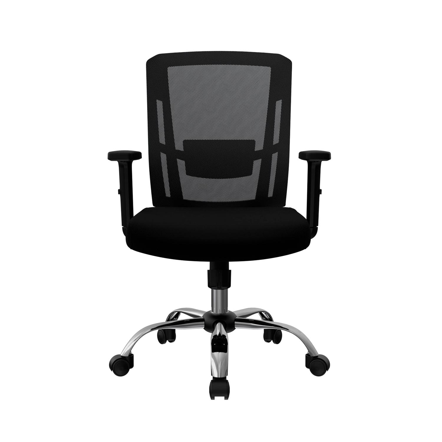 SILLA ERGONÓMICA DELPHI II GERENTE SYNCRO BRAZOS 3D CROMADO NEGRO OFIDEAS - 1