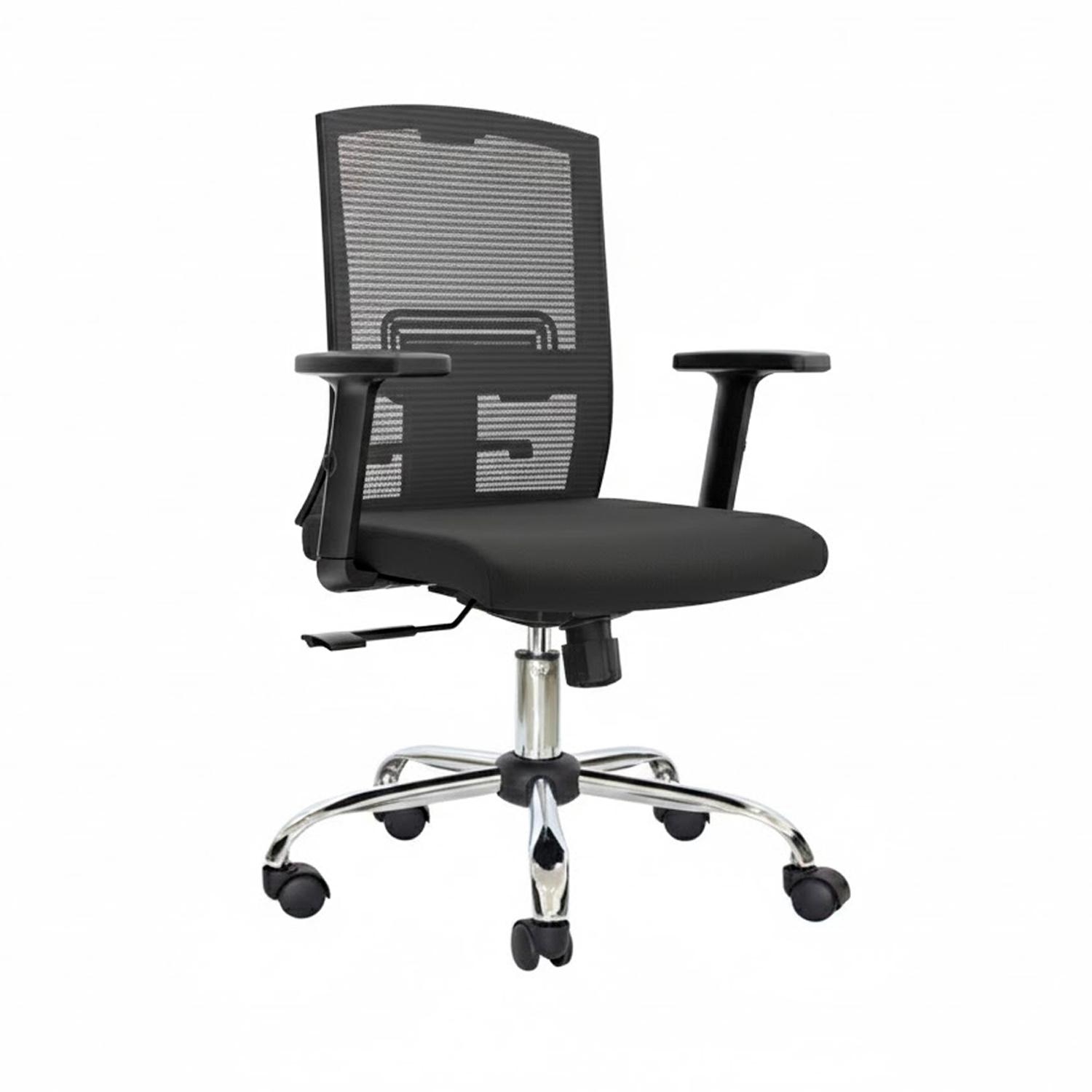 SILLA ERGONÓMICA MONK SEMIRECLINABLE GERENTE CROMADO NEGRO OFIDEAS - 1