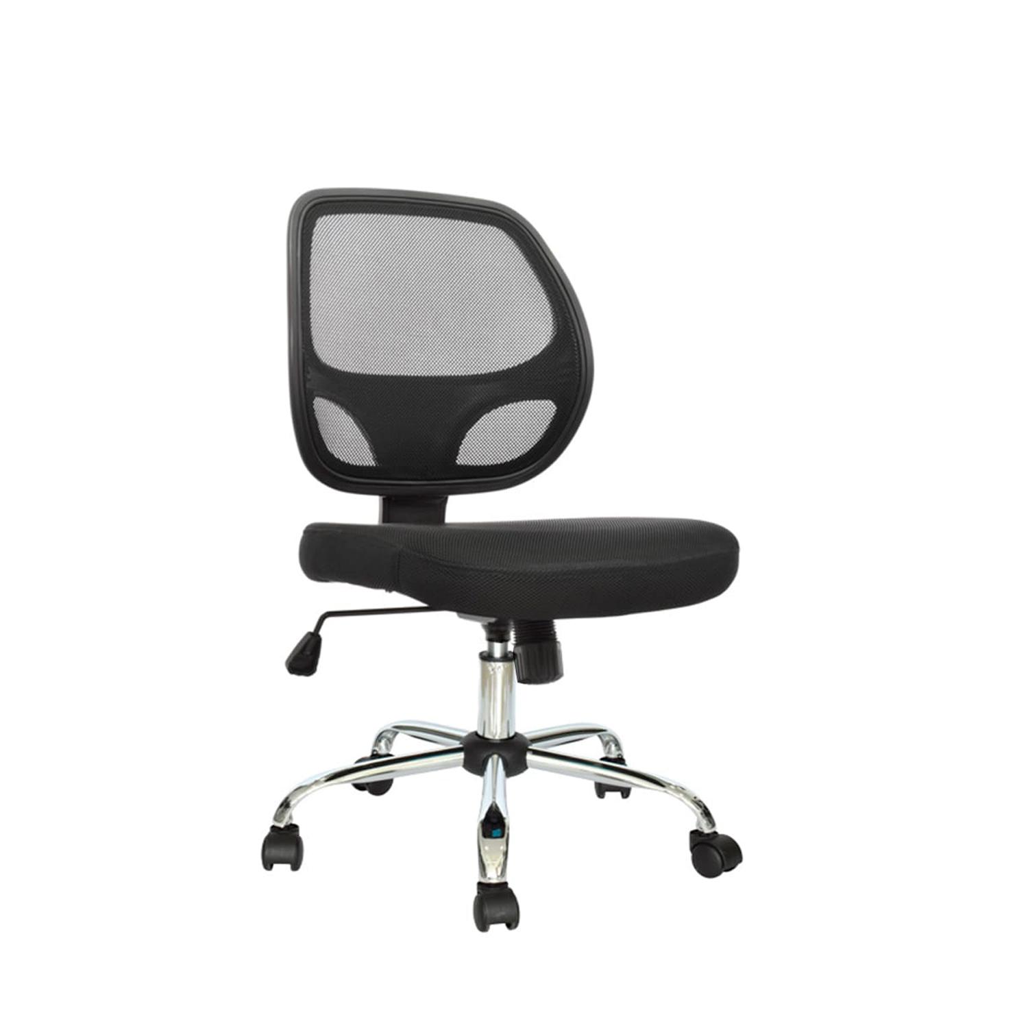 SILLA GIRATORIA MALI SIN BRAZOS CROMADA NEGRO OFIDEAS - 2