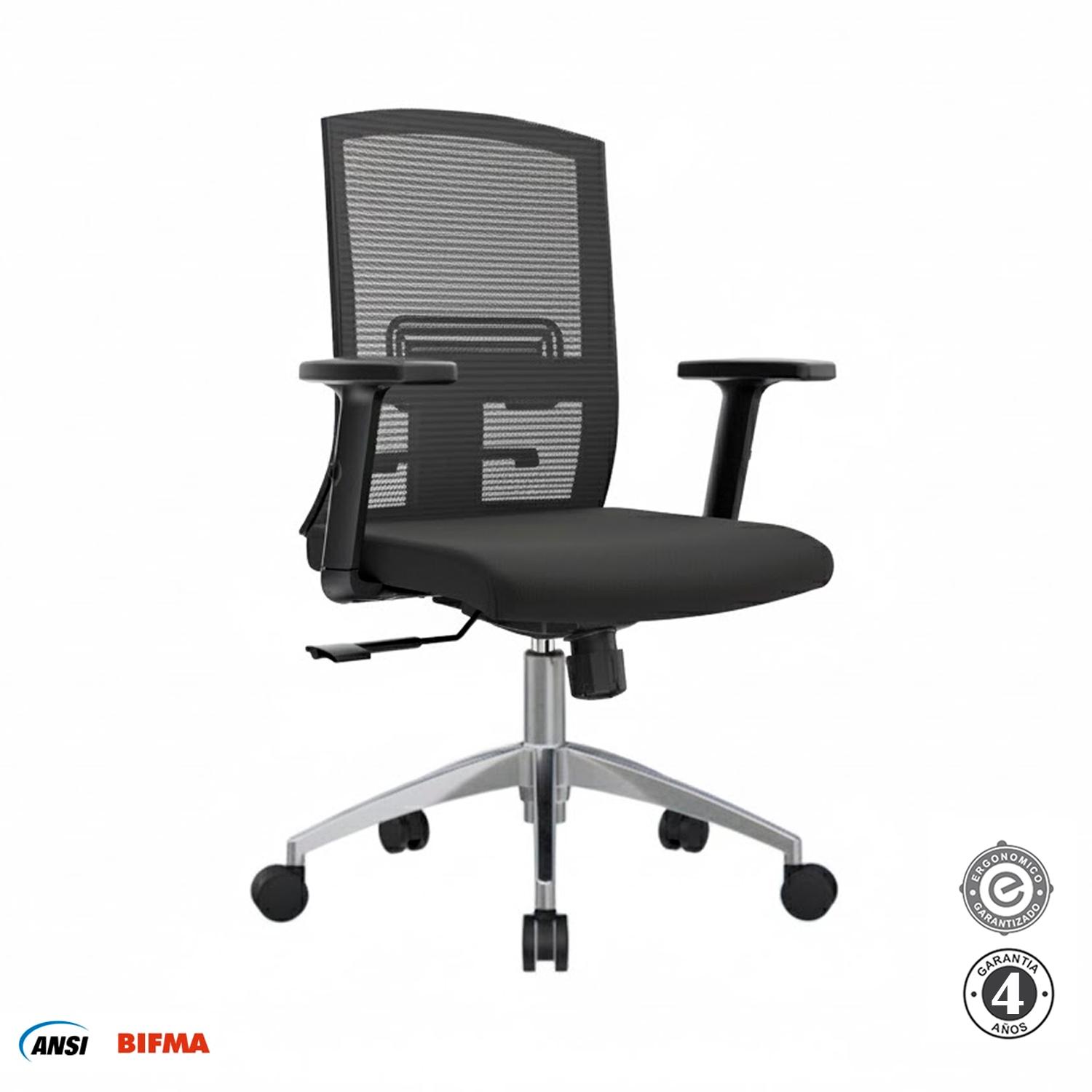 SILLA ERGONÓMICA MONK SYNCRO GERENTE ALUMINIO NEGRO OFIDEAS - 1