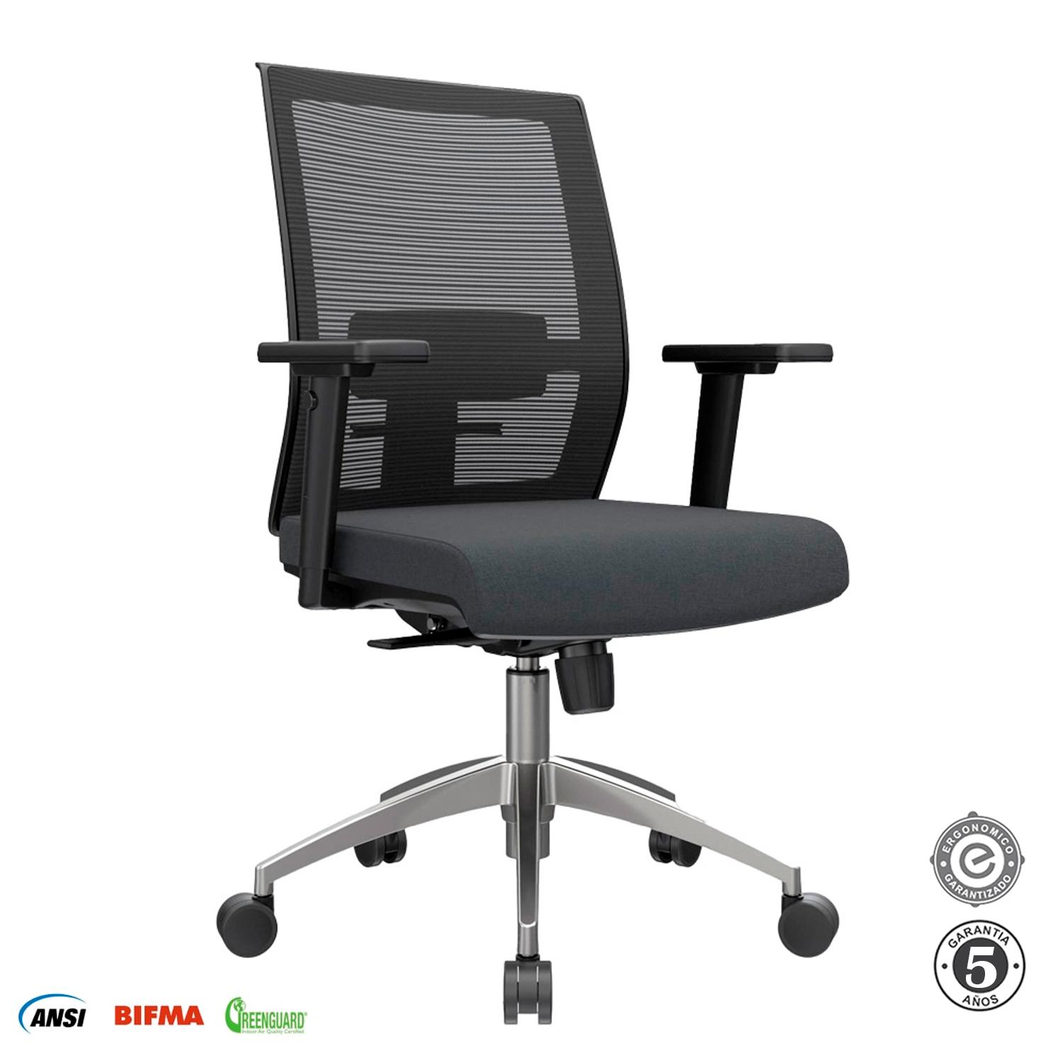 SILLA ERGONÓMICA NOHA GERENTE ALUMINIO NEGRO OFIDEAS - 6