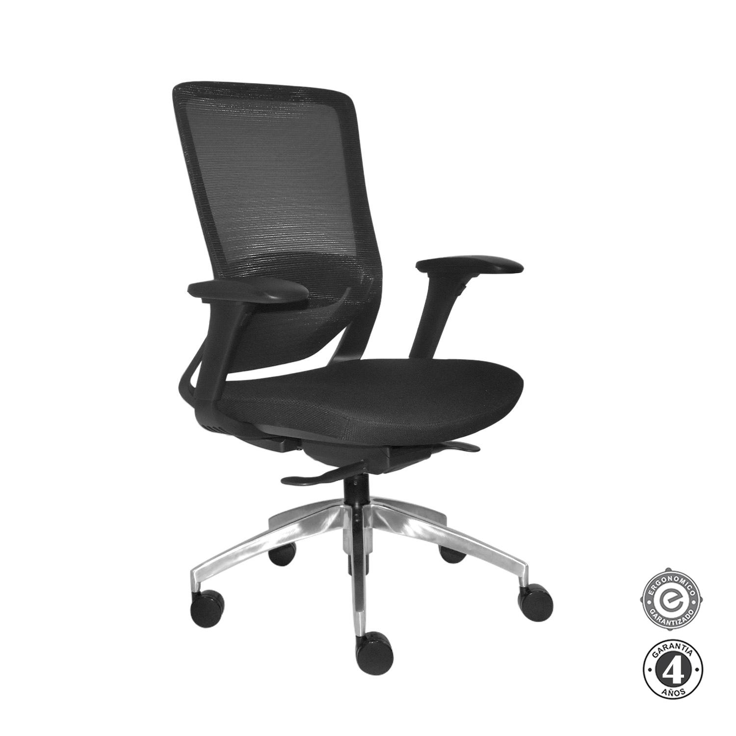 SILLA ERGONÓMICA LOOP GERENTE 4D ALUMINIO NEGRO OFIDEAS - 3
