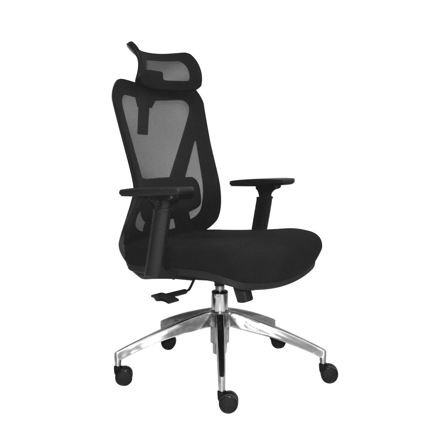 SILLA ERGONÓMICA DOLFIN SYNCRO BRAZOS 3D PRESIDENTE ALUMINIO NEGRO OFIDEAS - 1