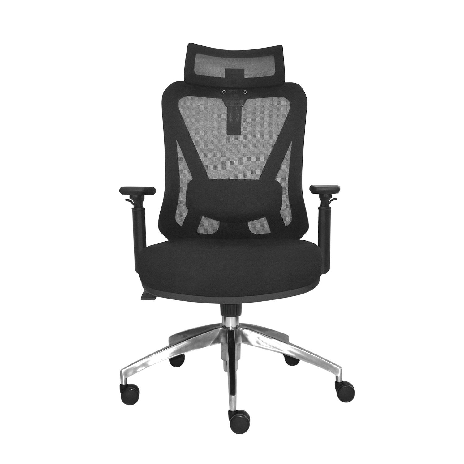 SILLA ERGONÓMICA DOLFIN SYNCRO BRAZOS 3D PRESIDENTE ALUMINIO NEGRO OFIDEAS - 2
