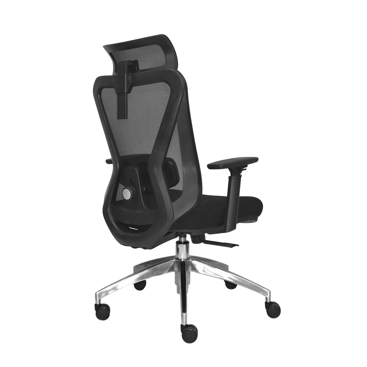 SILLA ERGONÓMICA DOLFIN SYNCRO BRAZOS 3D PRESIDENTE ALUMINIO NEGRO OFIDEAS - 4