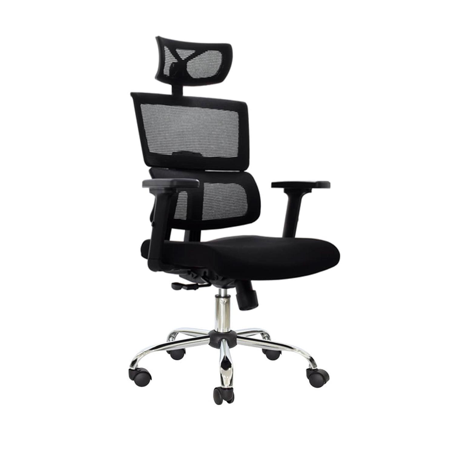 SILLA ERGONÓMICA FLIP PRESIDENTE 1D CROMADO NEGRO OFIDEAS - 1