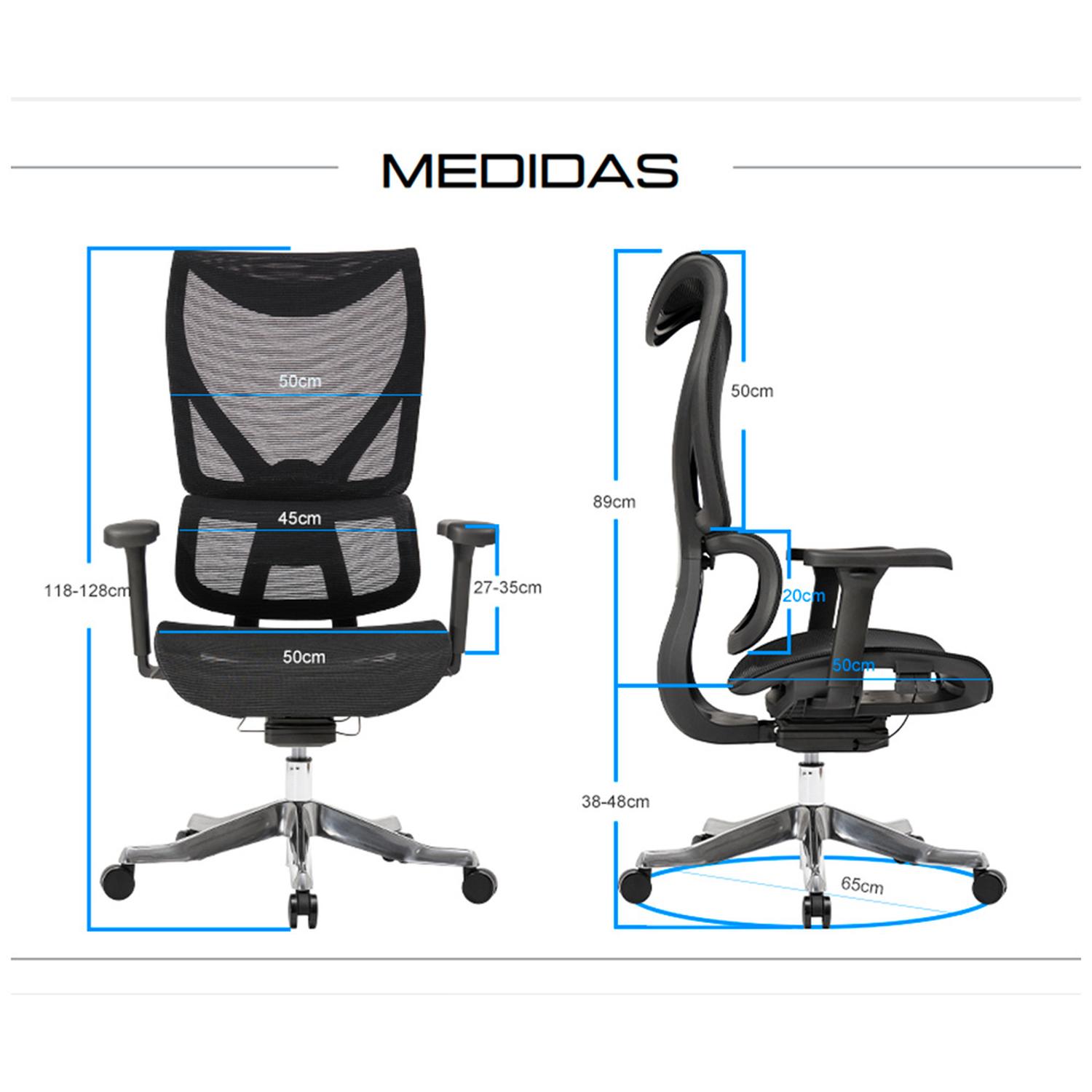 SILLA ERGONÓMICA FLEX PREMIUM NEGRO OFIDEAS - 6