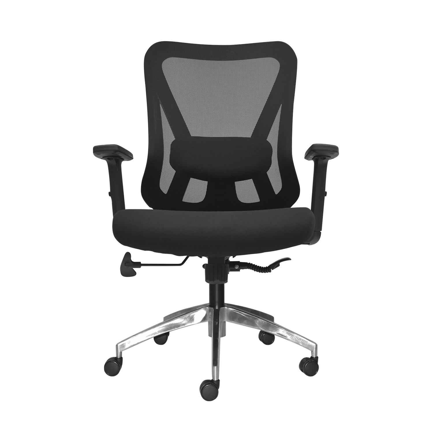 SILLA ERGONÓMICA DOLFIN LAP BRAZOS 1D GERENTE ALUMINIO NEGRO OFIDEAS - 2