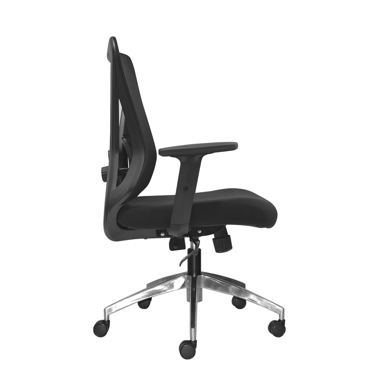 SILLA ERGONÓMICA DOLFIN LAP BRAZOS 1D GERENTE ALUMINIO NEGRO OFIDEAS - 3