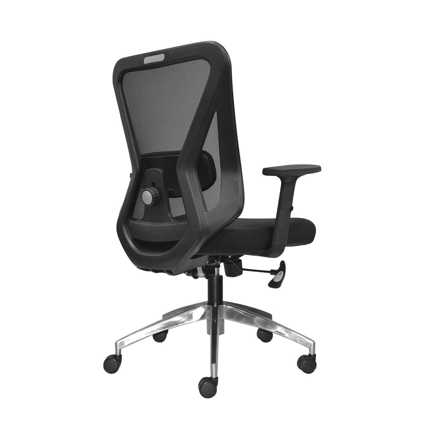 SILLA ERGONÓMICA DOLFIN LAP BRAZOS 1D GERENTE ALUMINIO NEGRO OFIDEAS - 4