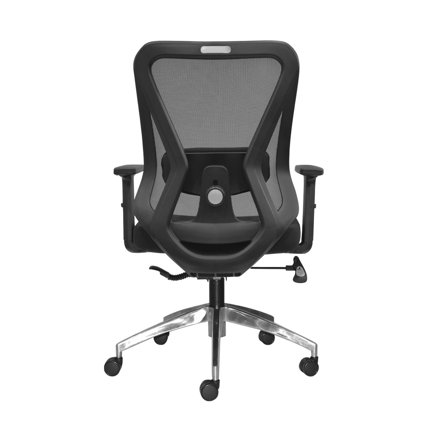 SILLA ERGONÓMICA DOLFIN LAP BRAZOS 1D GERENTE ALUMINIO NEGRO OFIDEAS - 5