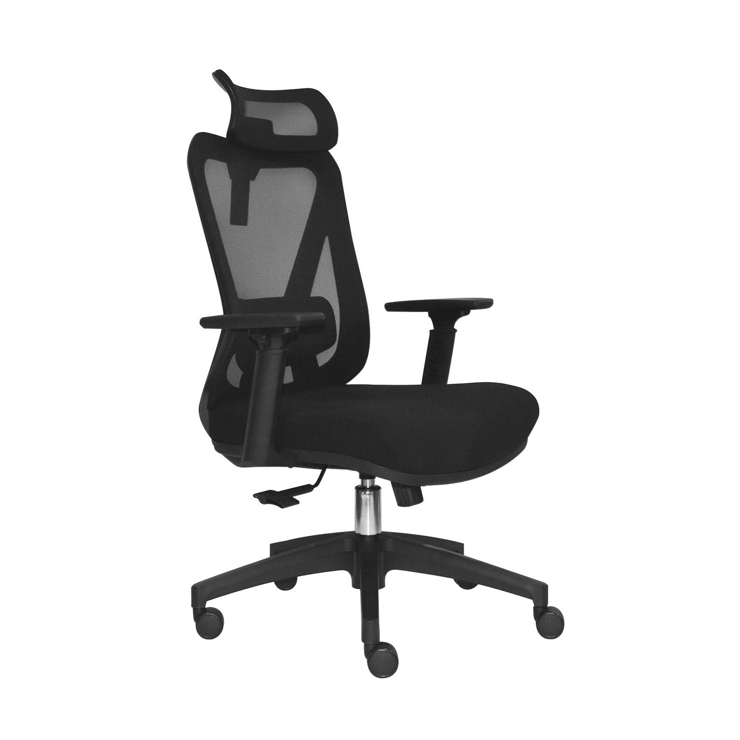 SILLA ERGONÓMICA DOLFIN SYNCRO BRAZOS 3D PRESIDENTE NYLON NEGRO OFIDEAS - 1