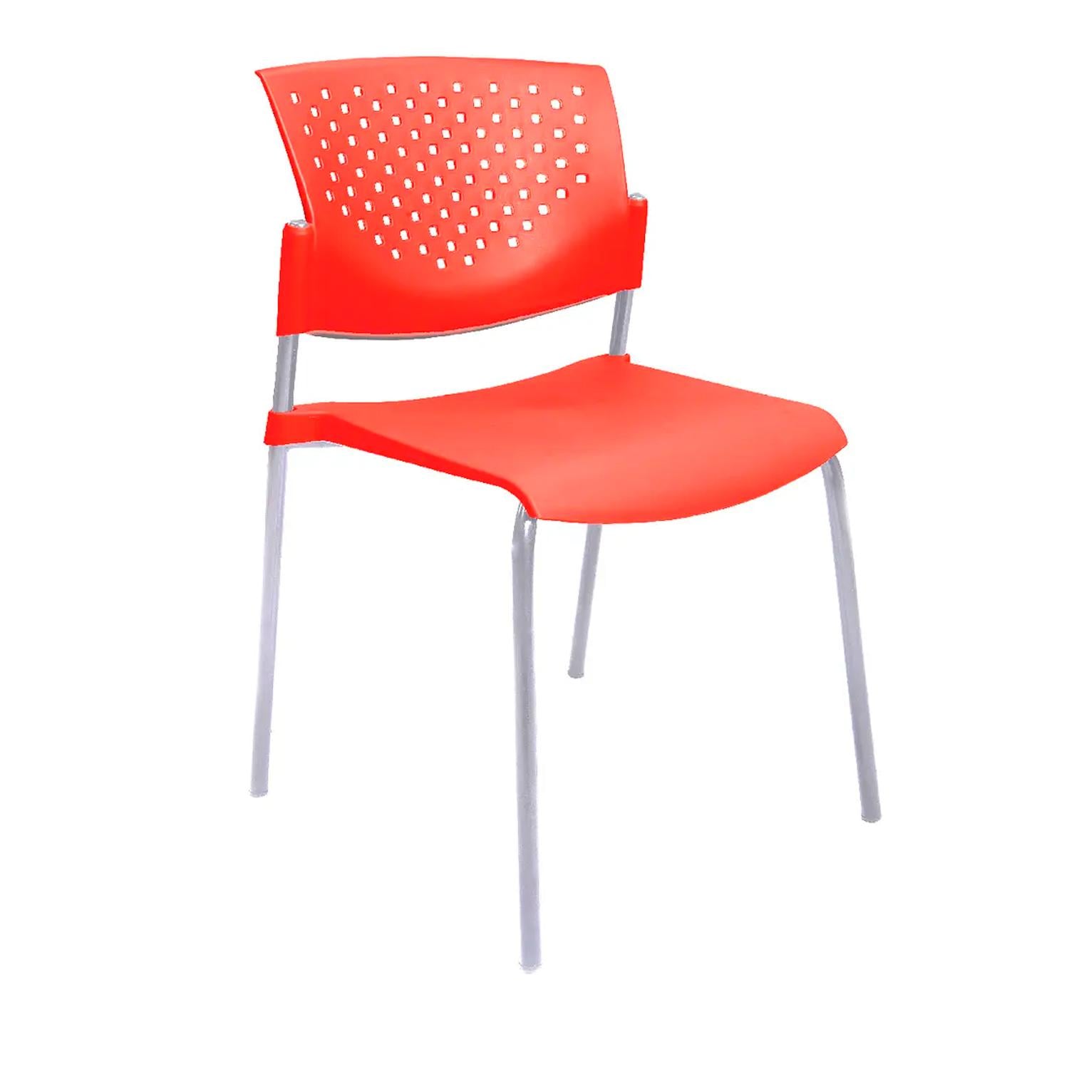 SILLA FIJA DE VISITA BUTTERFLY NARANJA ESTRUCTURA GRIS OFIDEAS - 1
