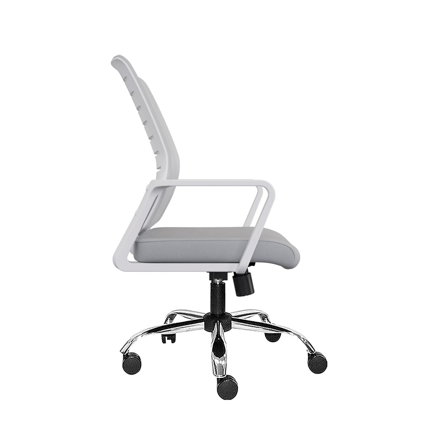 SILLA ERGONÓMICA ONIX GERENTE CROMADO BLANCO Y GRIS OFIDEAS - 2