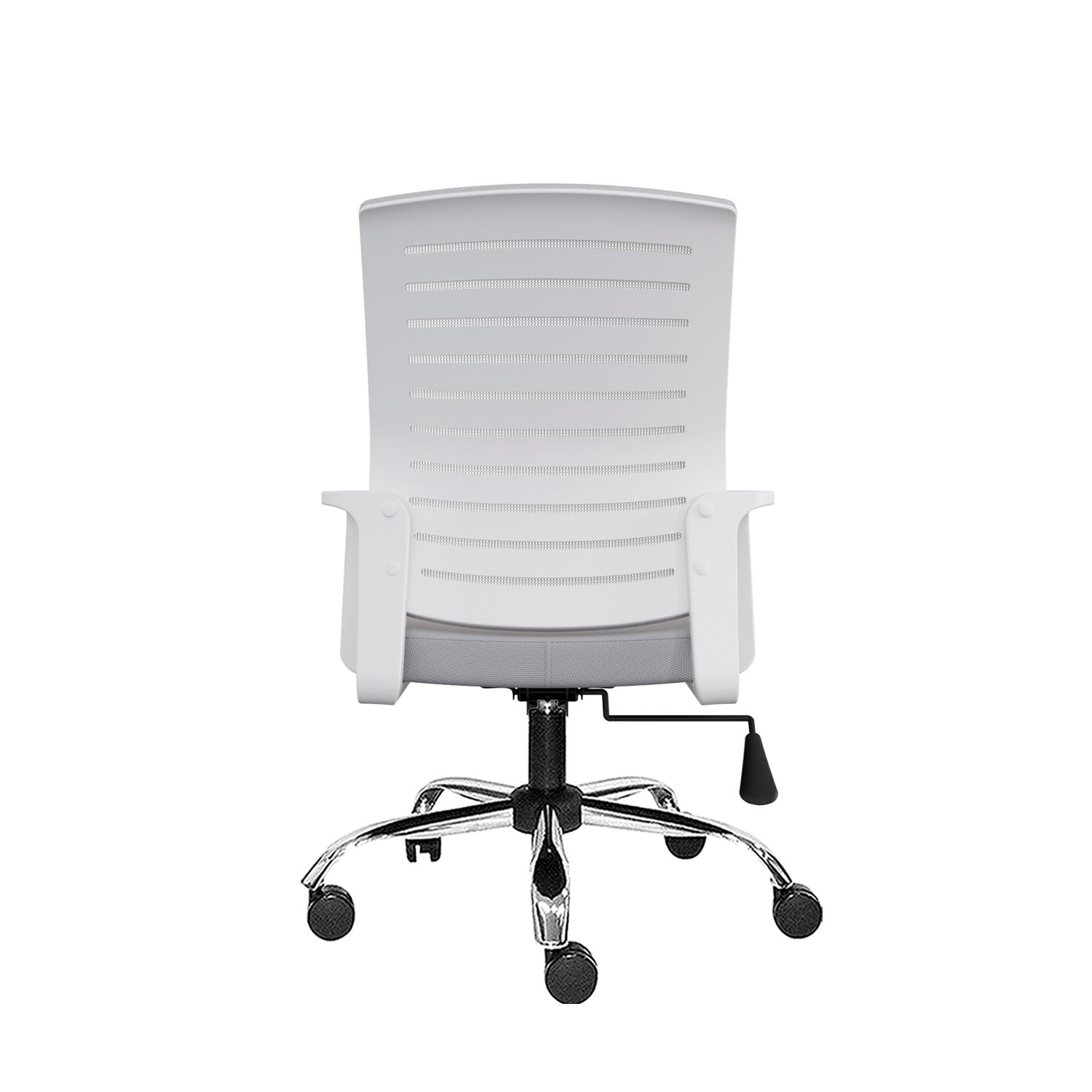 SILLA ERGONÓMICA ONIX GERENTE CROMADO BLANCO Y GRIS OFIDEAS - 3