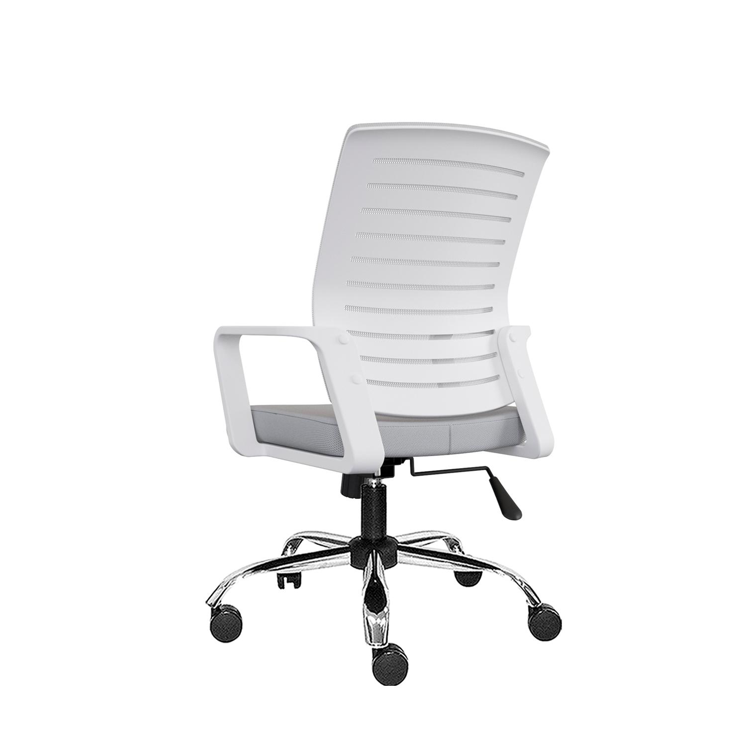 SILLA ERGONÓMICA ONIX GERENTE CROMADO BLANCO Y GRIS OFIDEAS - 4
