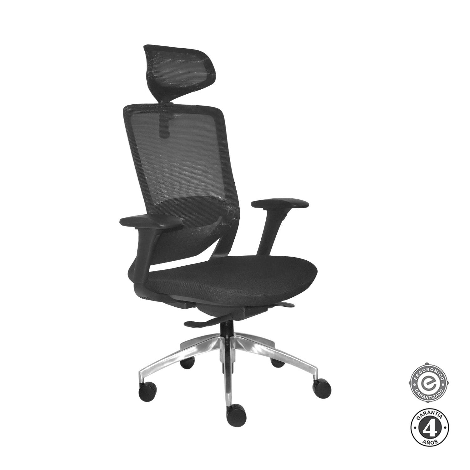 SILLA ERGONÓMICA LOOP PRESIDENTE 4D ALUMINIO NEGRO OFIDEAS - 3