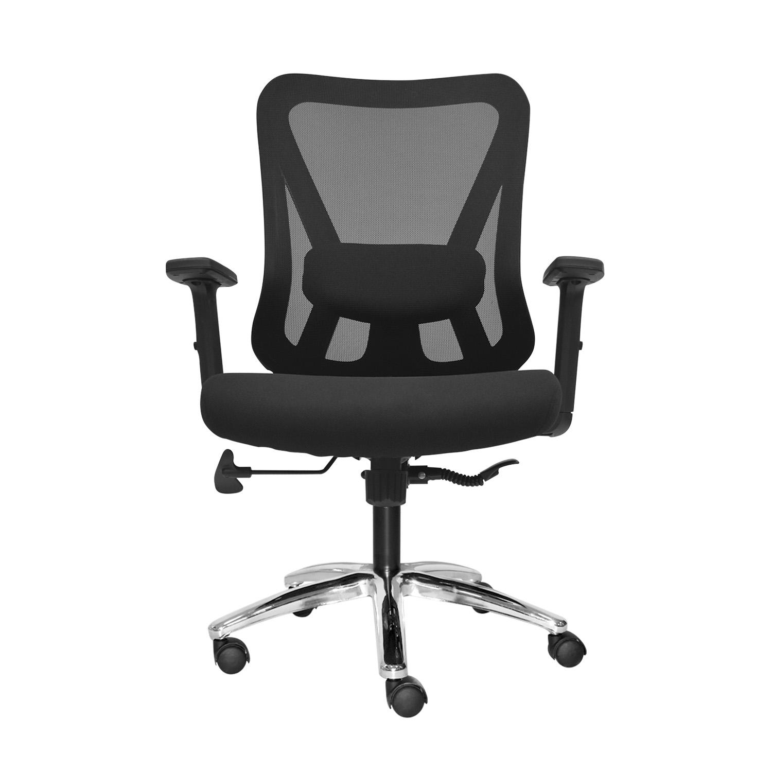 SILLA ERGONÓMICA DOLFIN LAP BRAZOS 1D GERENTE CROMADO NEGRO OFIDEAS - 2