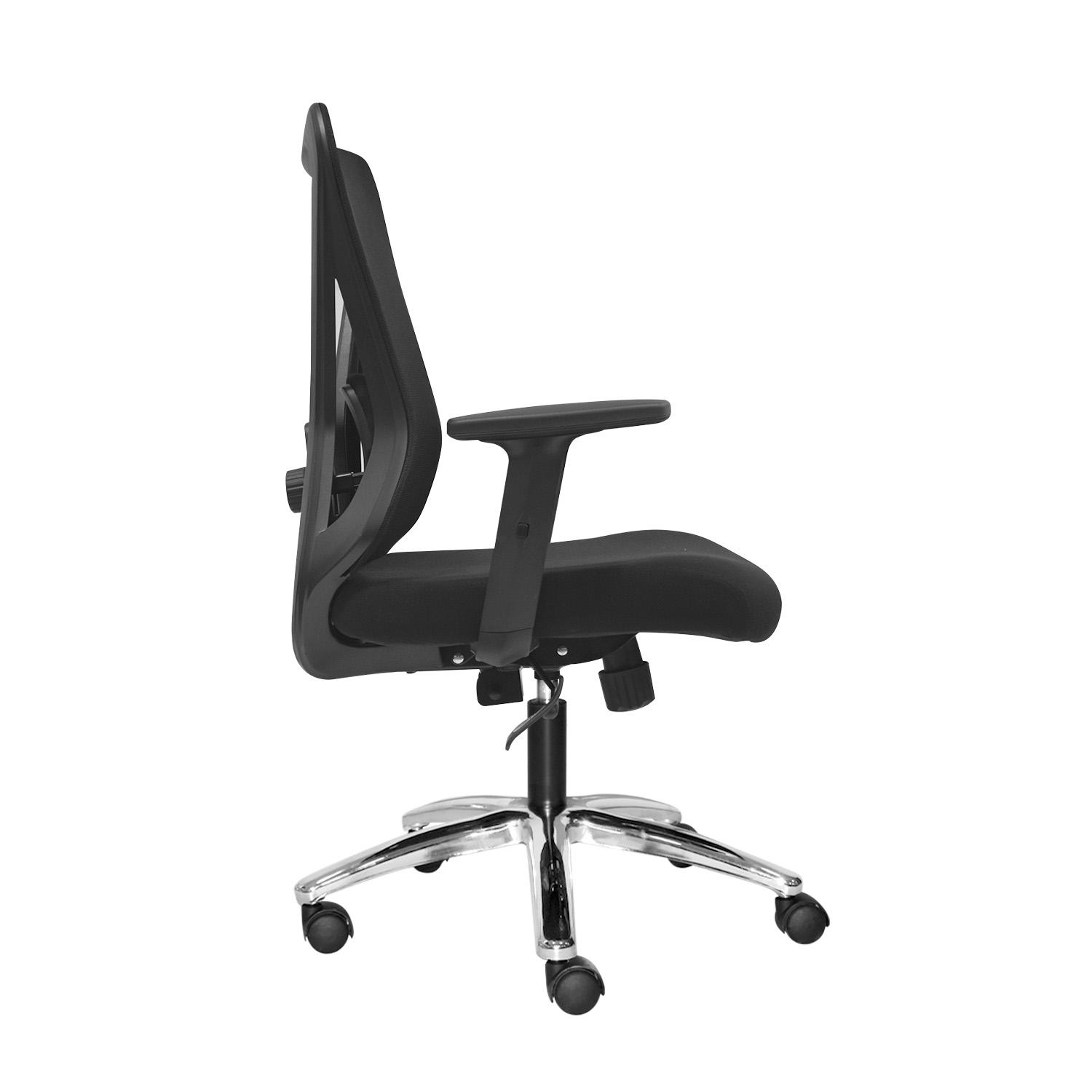 SILLA ERGONÓMICA DOLFIN LAP BRAZOS 1D GERENTE CROMADO NEGRO OFIDEAS - 3