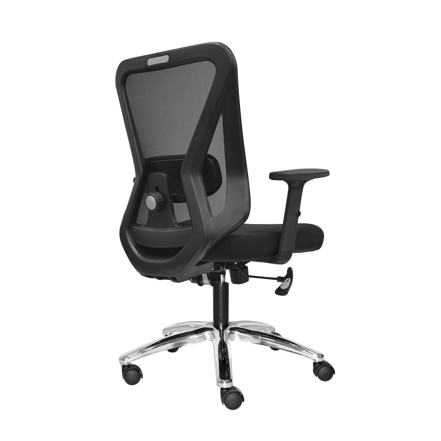 SILLA ERGONÓMICA DOLFIN LAP BRAZOS 1D GERENTE CROMADO NEGRO OFIDEAS - 4