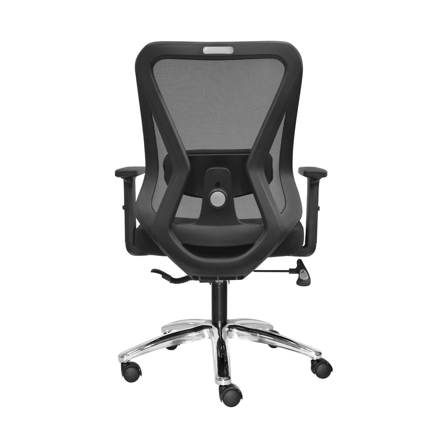 SILLA ERGONÓMICA DOLFIN LAP BRAZOS 1D GERENTE CROMADO NEGRO OFIDEAS - 5