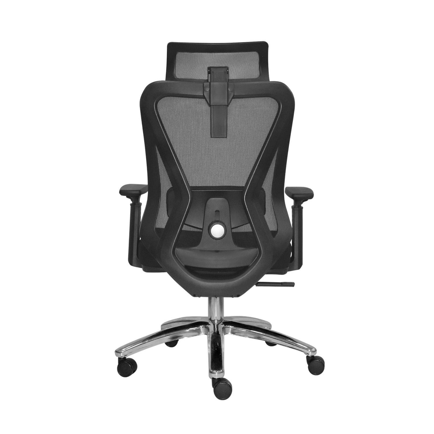 SILLA ERGONÓMICA DOLFIN SYNCRO BRAZOS 3D PRESIDENTE CROMADO NEGRO OFIDEAS - 5