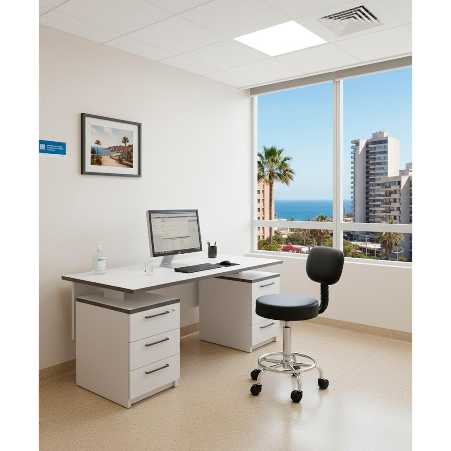 TABURETE WORK PREMIUM CON RESPALDAR NEGRO OFIDEAS - 2