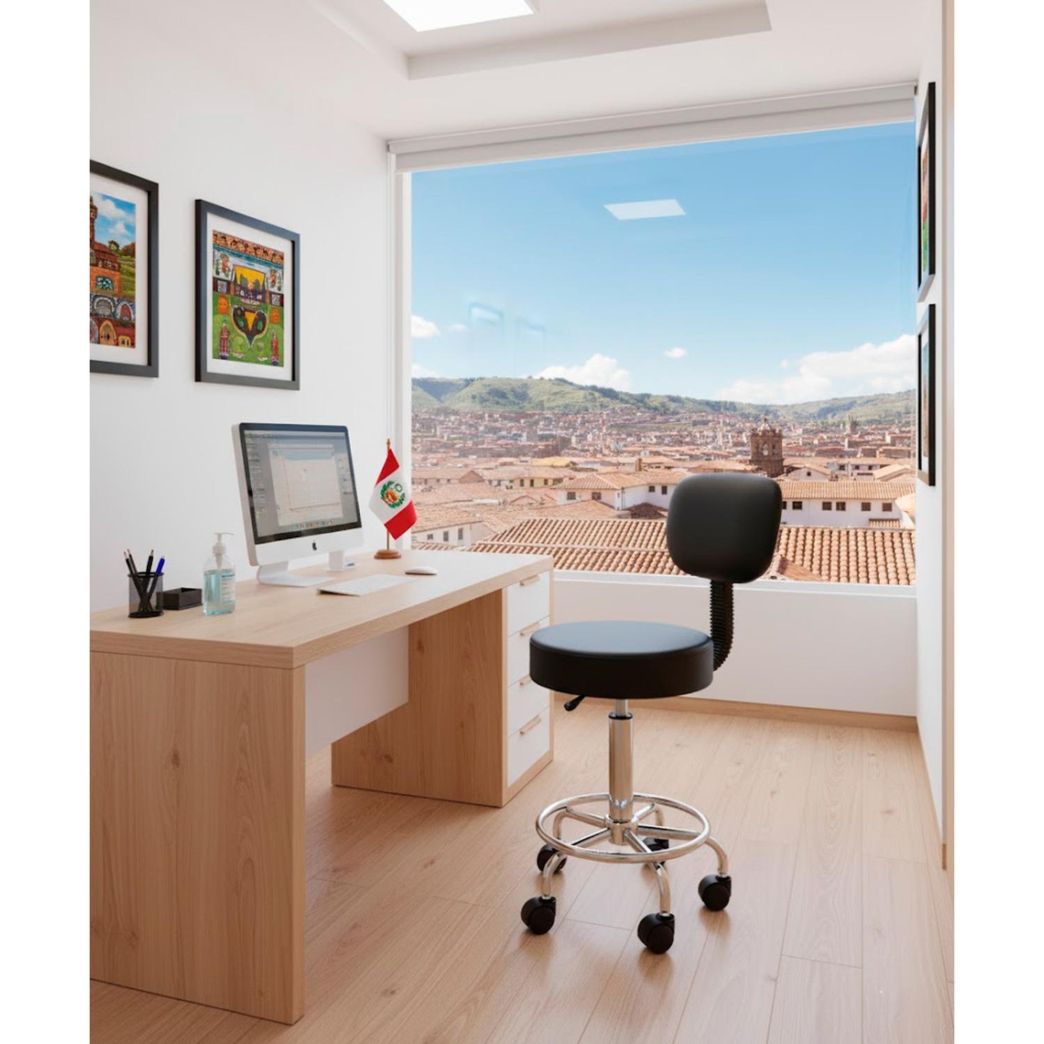TABURETE WORK PREMIUM CON RESPALDAR NEGRO OFIDEAS - 3