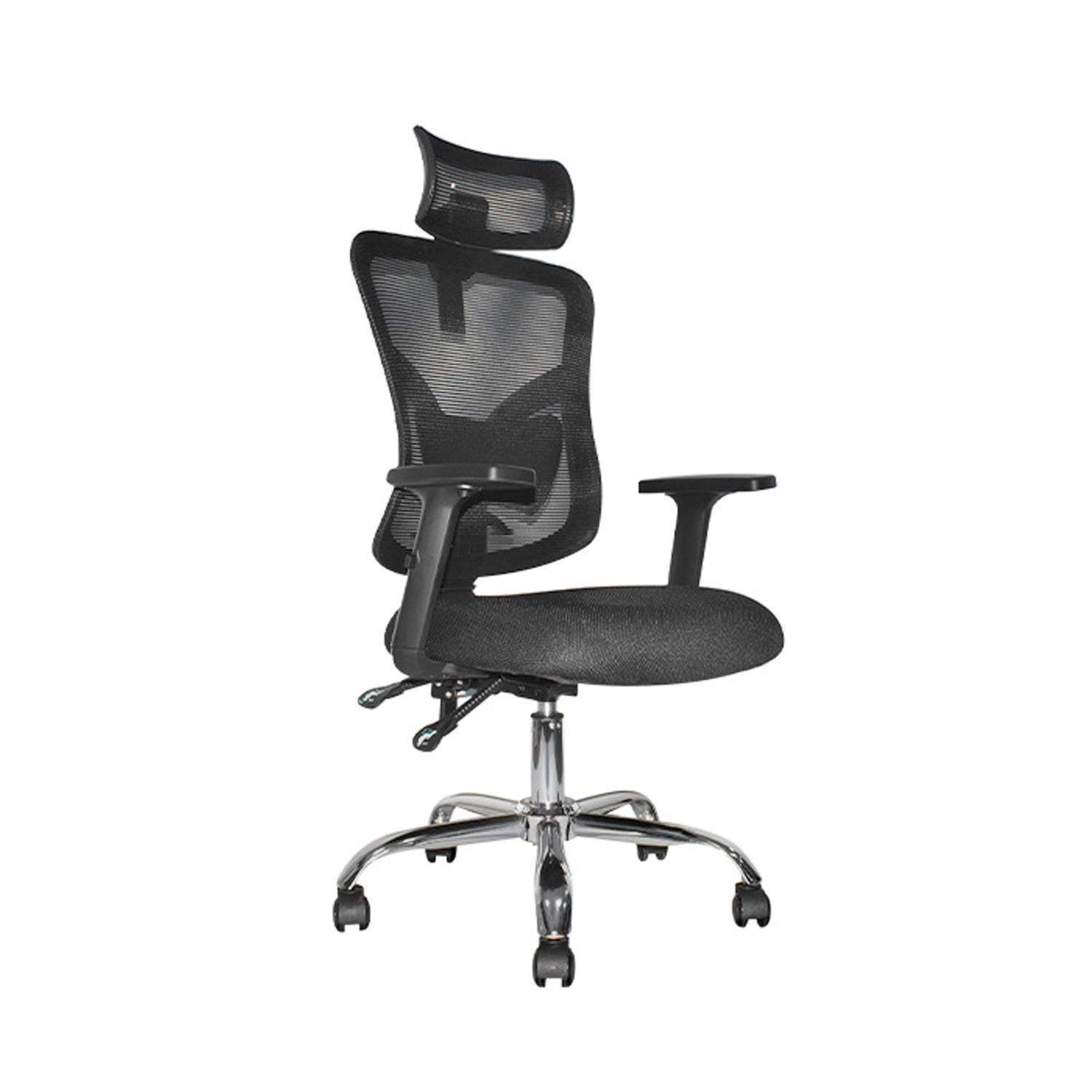 SILLA ERGONÓMICA FONE ULTRA PRESIDENTE CROMADO NEGRO TE OFIDEAS - 1