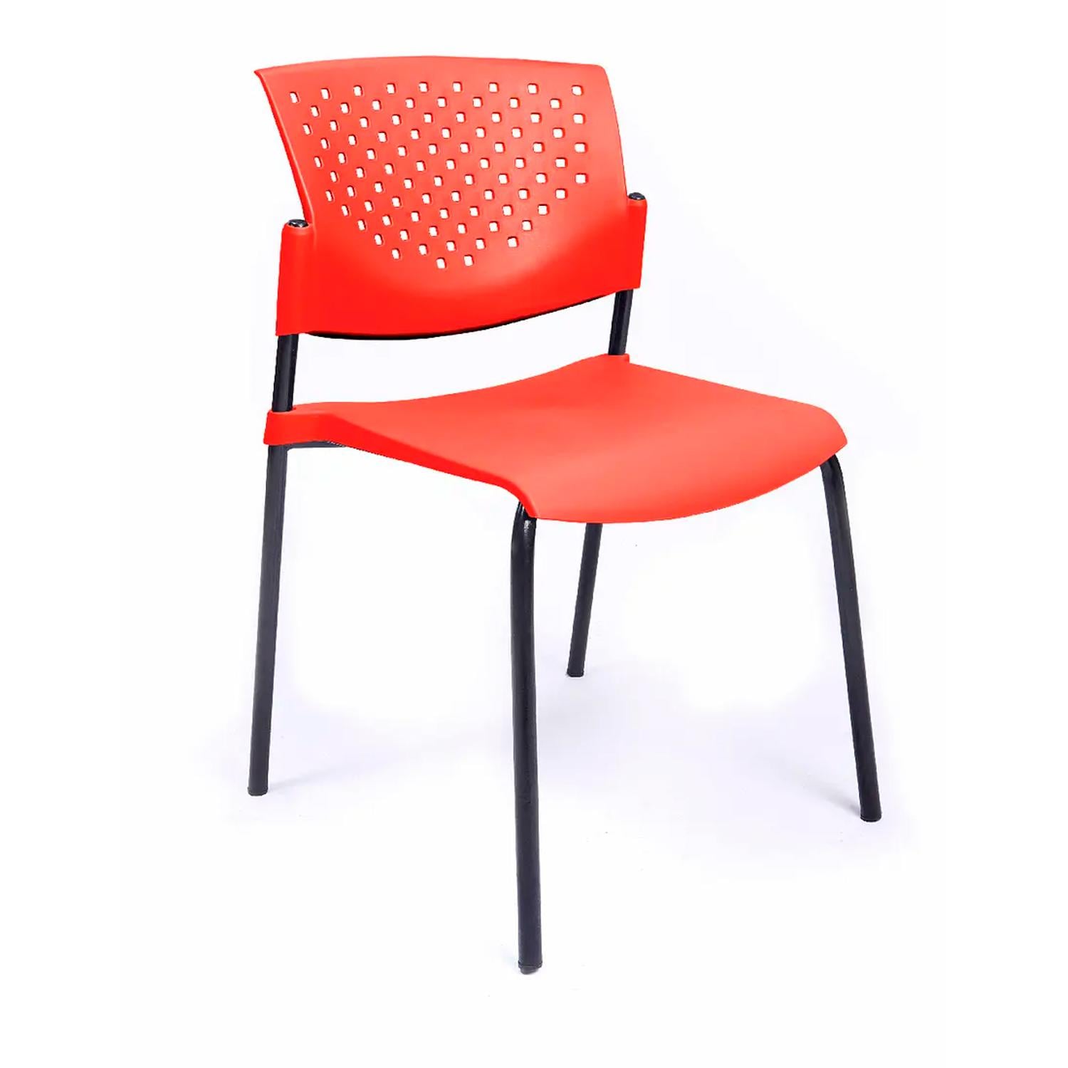 SILLA FIJA DE VISITA BUTTERFLY ROJO ESTRUCTURA NEGRO OFIDEAS - 1