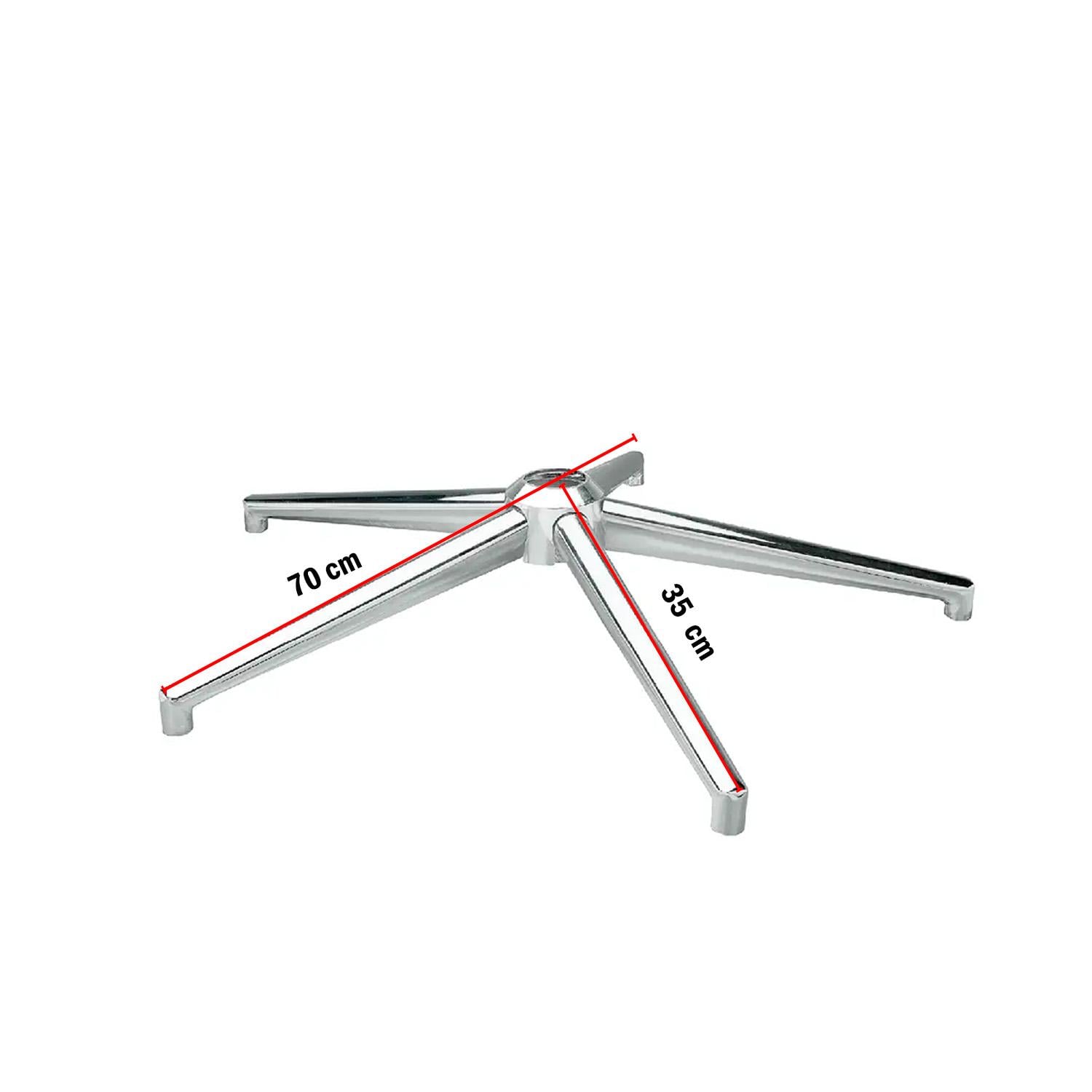BASE ASPA ARAÑA DE SILLA GIRATORIA CROMADA EUROPA 70 CM OFIDEAS - 2