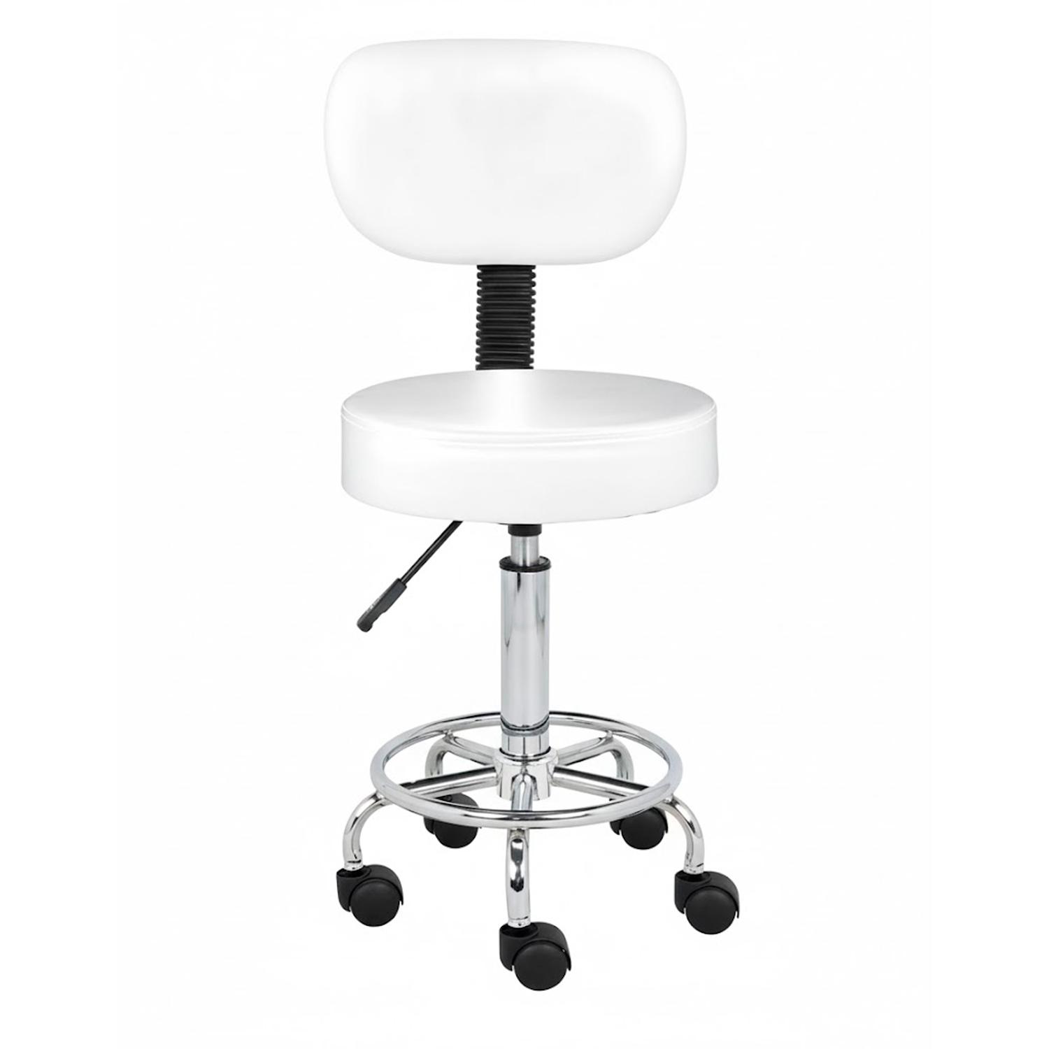 TABURETE WORK PREMIUM CON RESPALDAR BLANCO OFIDEAS - 2