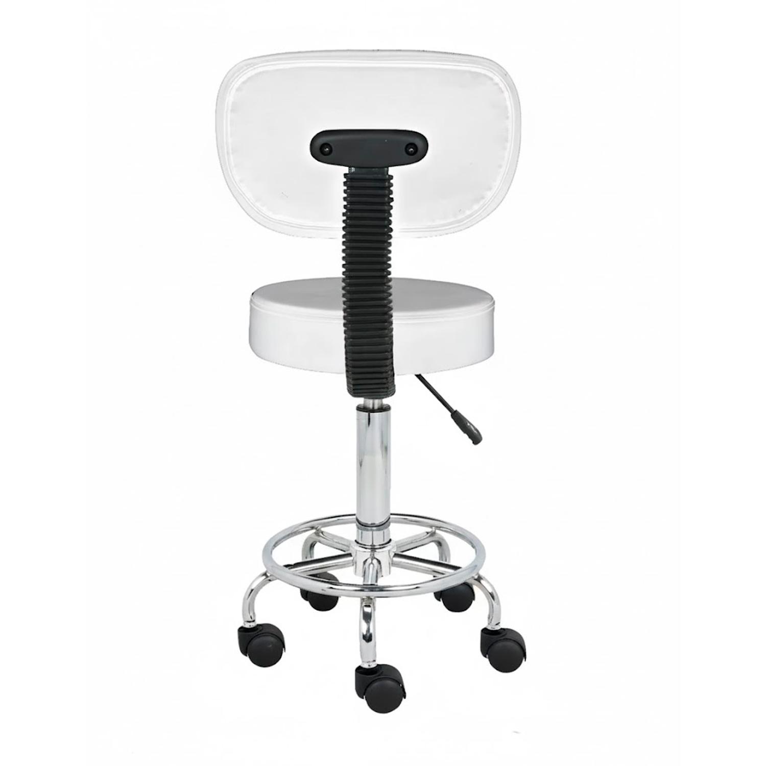 TABURETE WORK PREMIUM CON RESPALDAR BLANCO OFIDEAS - 3