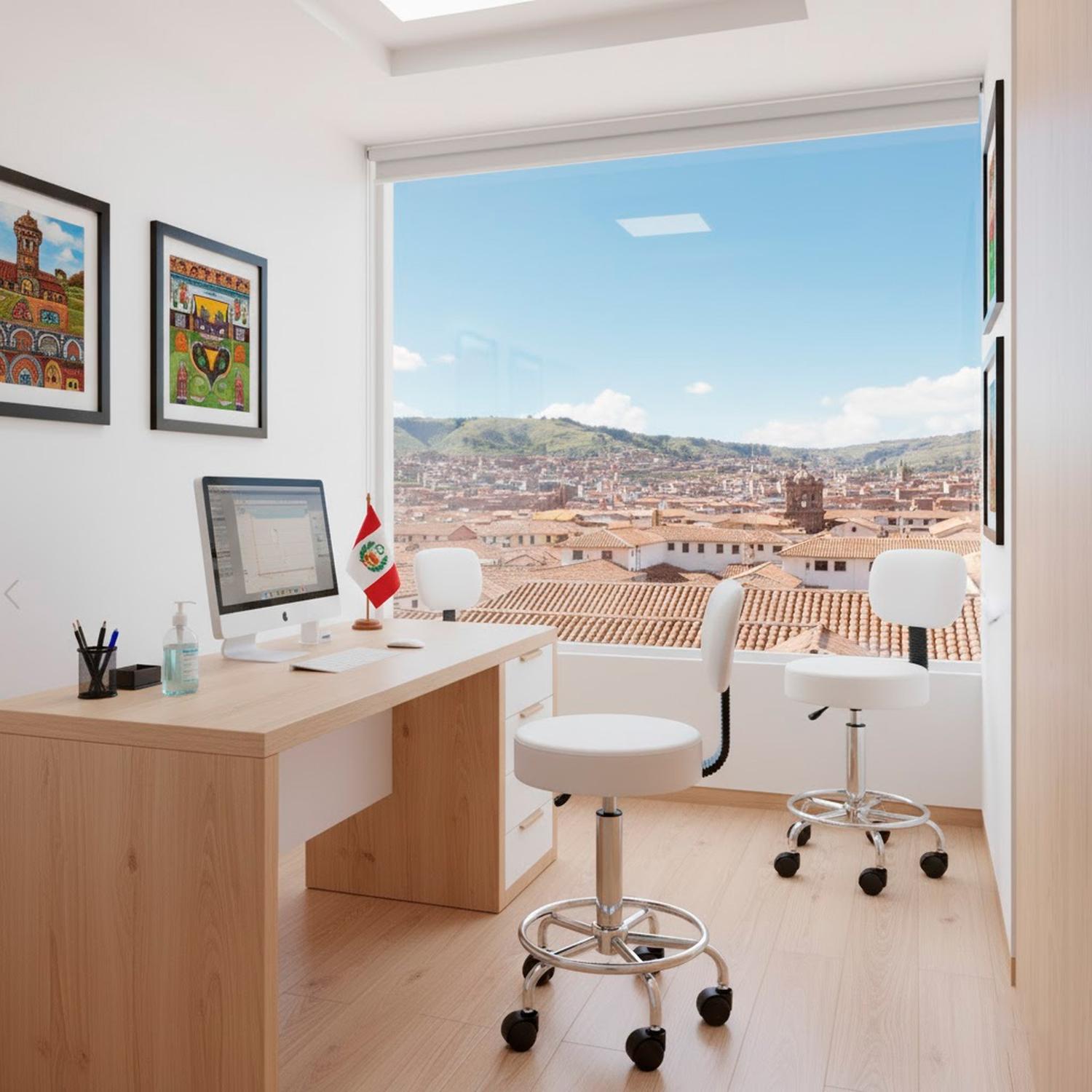 TABURETE WORK PREMIUM CON RESPALDAR BLANCO OFIDEAS - 5