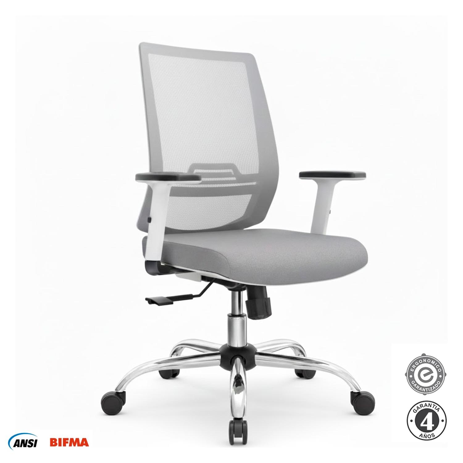 SILLA ERGONÓMICA AERON GERENTE BRAZOS 1D CROMADO GRIS EB OFIDEAS - 2