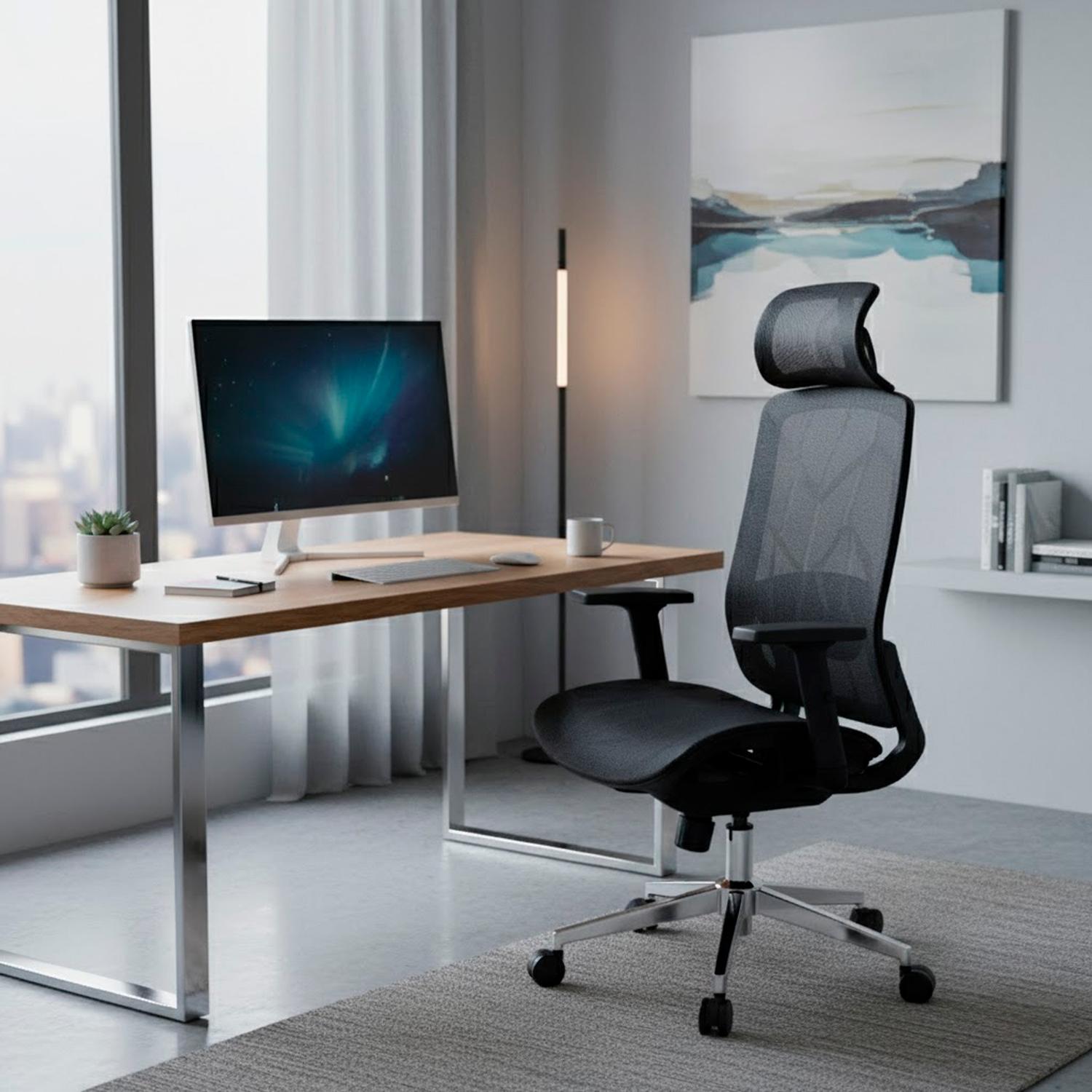 SILLA ERGONÓMICA DENVER PREMIUM MALLA NEGRO OFIDEAS - 6