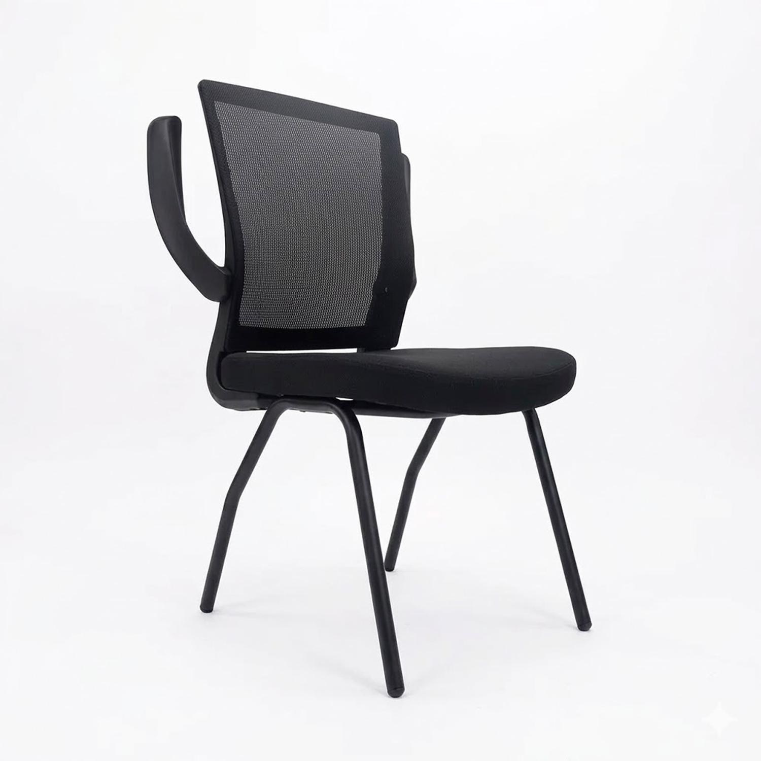 SILLA FIJA BLOZ BRAZOS ABATIBLES EN NEGRO OFIDEAS - 3