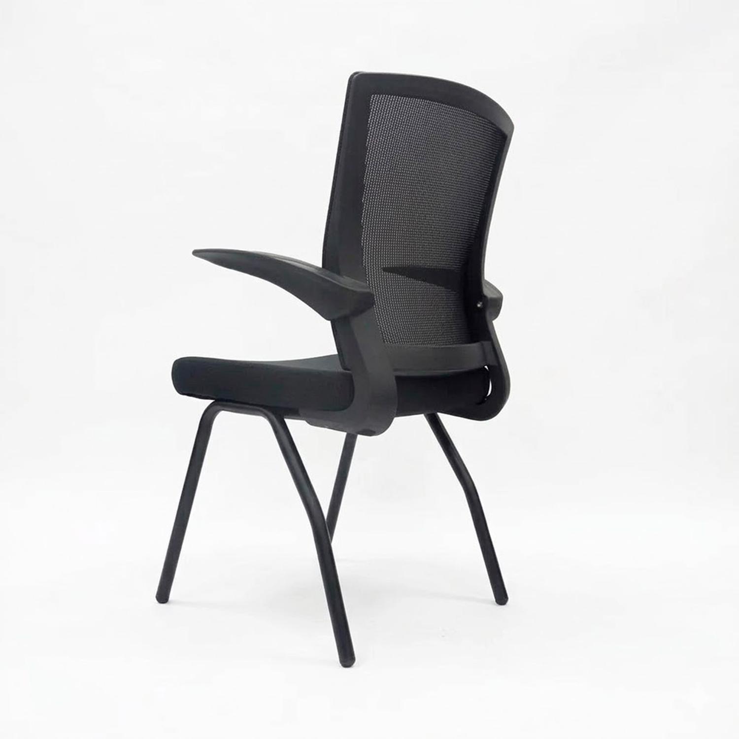 SILLA FIJA BLOZ BRAZOS ABATIBLES EN NEGRO OFIDEAS - 4