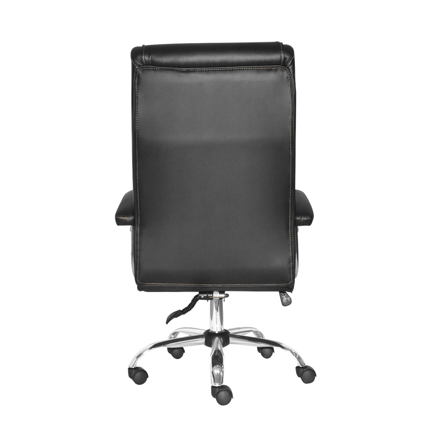 SILLA ERGONÓMICA SHINY XH CUERO NEGRO HILO DORADO OFIDEAS - 4