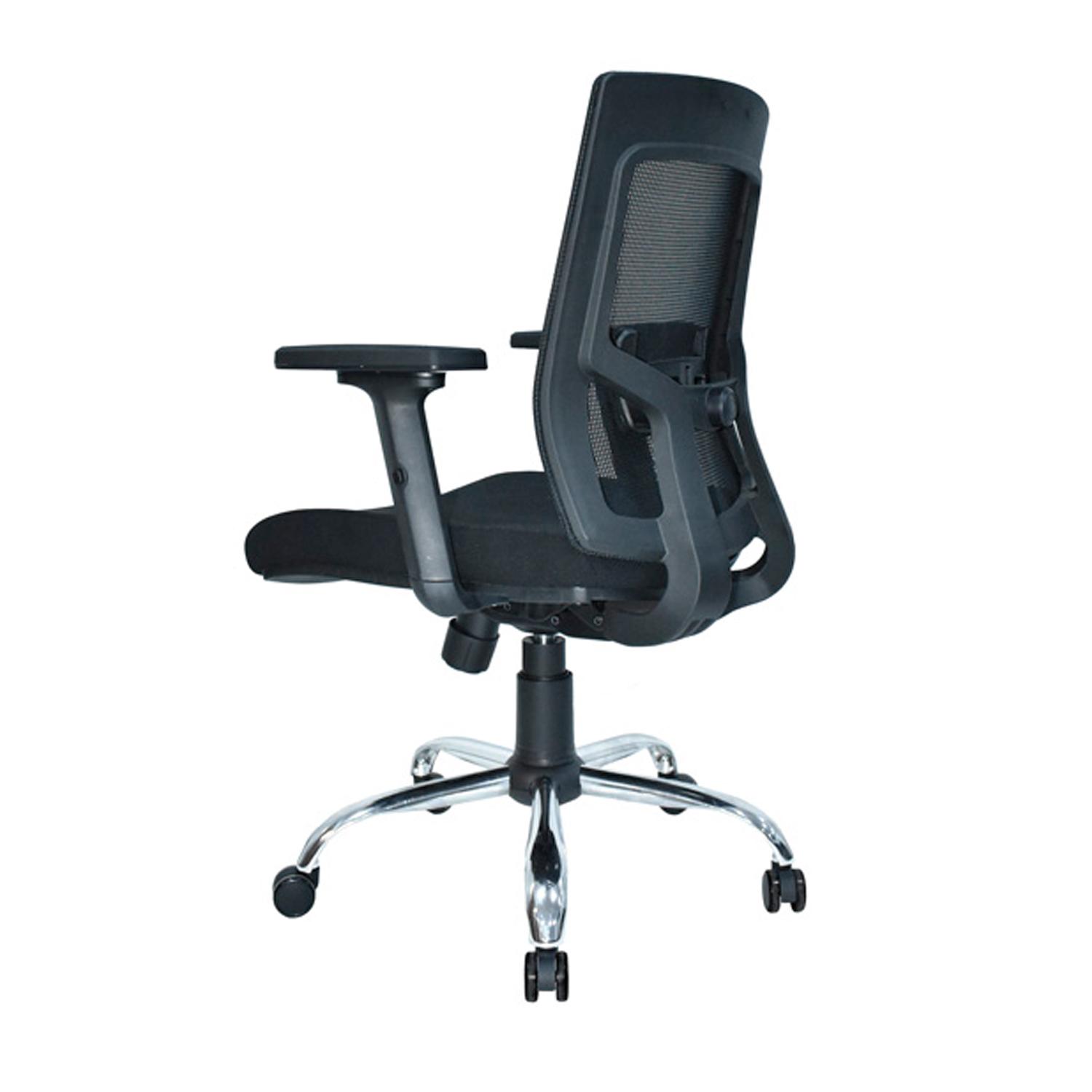 SILLA ERGONÓMICA RADIUS SYNCRO BRAZOS 1D CROMADO NEGRO OFIDEAS - 4