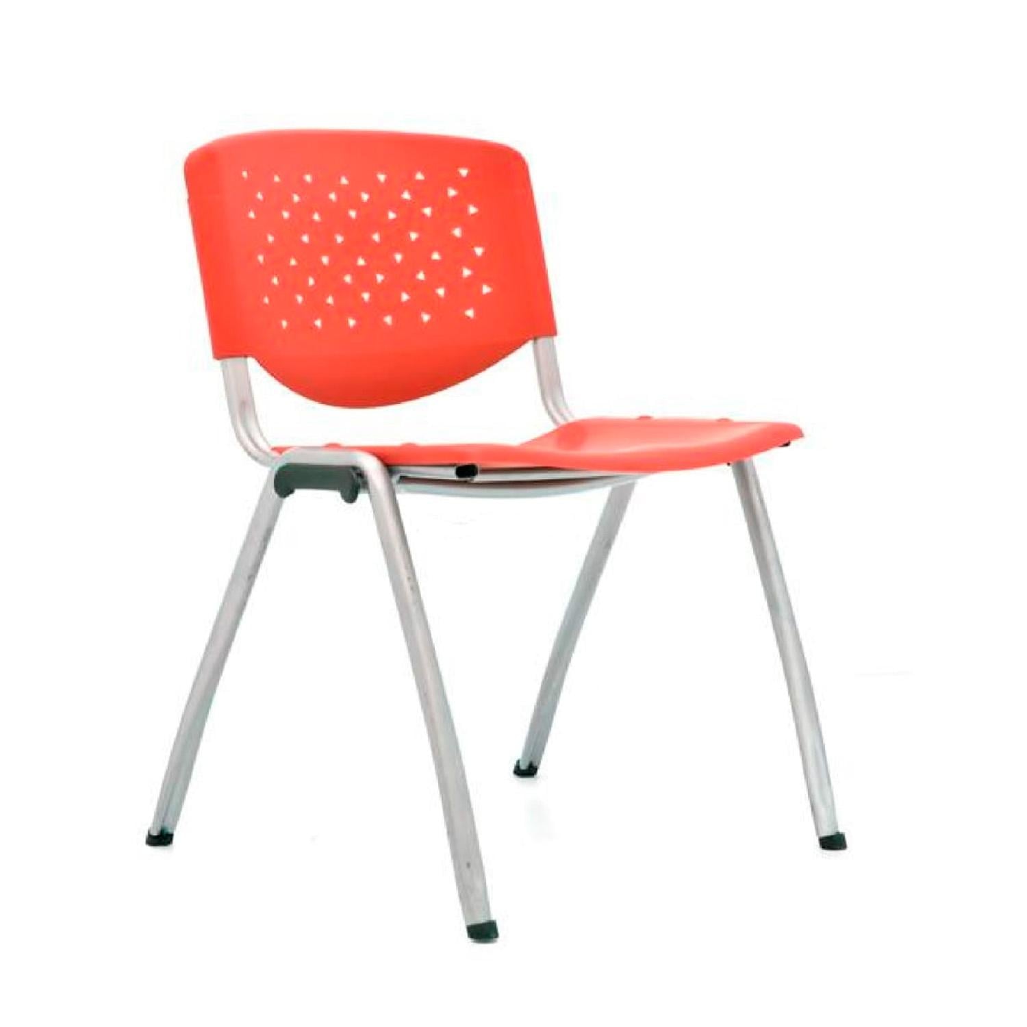 SILLA FIJA DE VISITA PRISMA EG ROJO OFIDEAS - 1