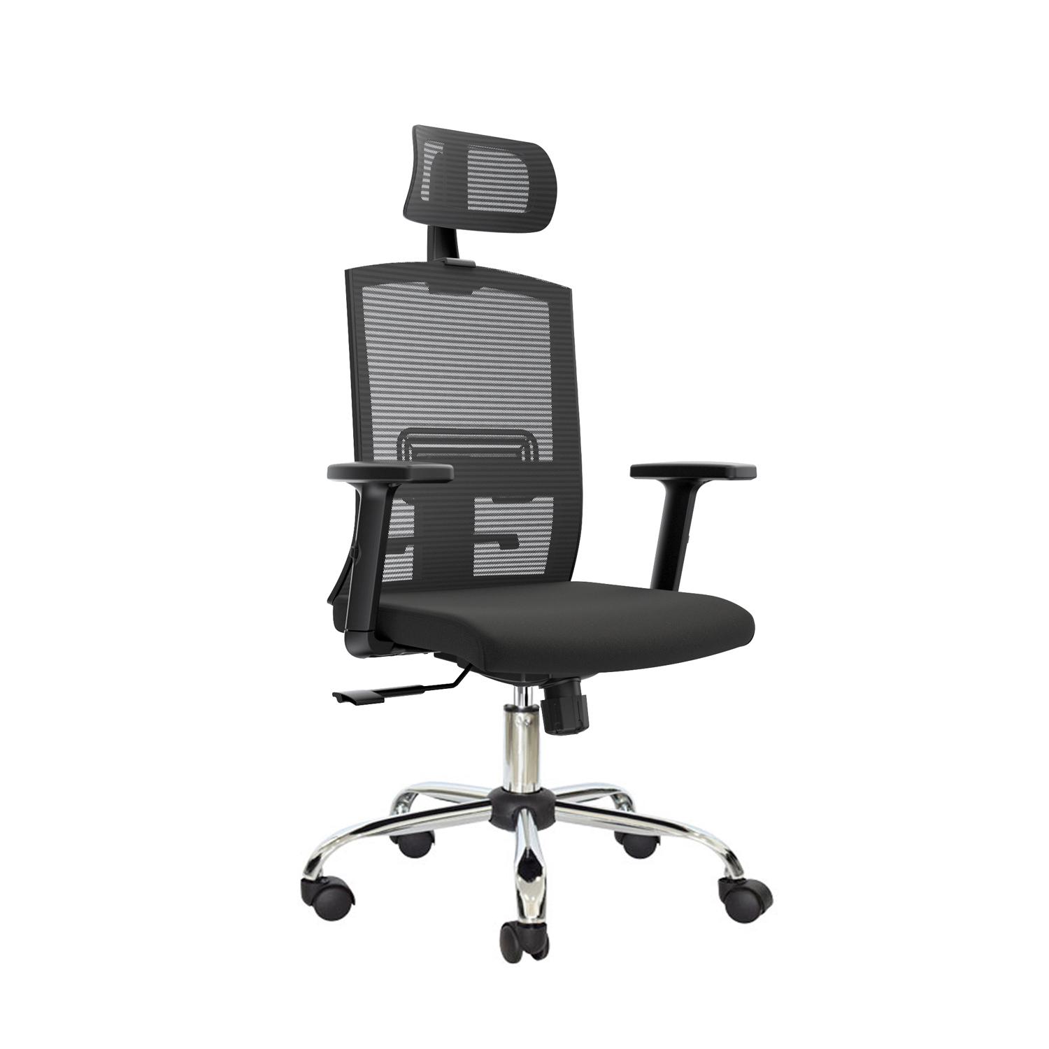 SILLA ERGONÓMICA MONK SYNCRO PRESIDENTE CROMADO NEGRO 3D OFIDEAS - 1