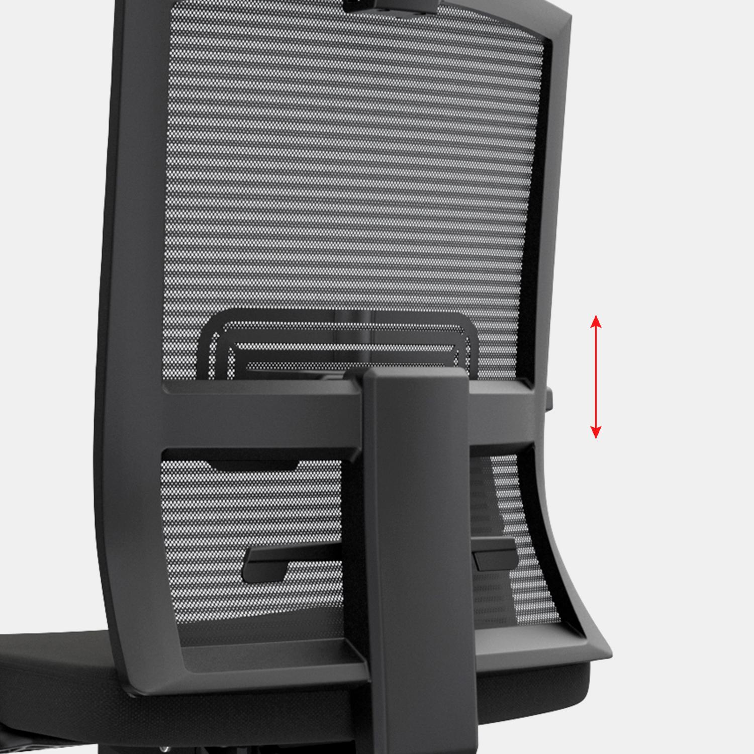 SILLA ERGONÓMICA MONK SYNCRO PRESIDENTE CROMADO NEGRO 3D OFIDEAS - 2